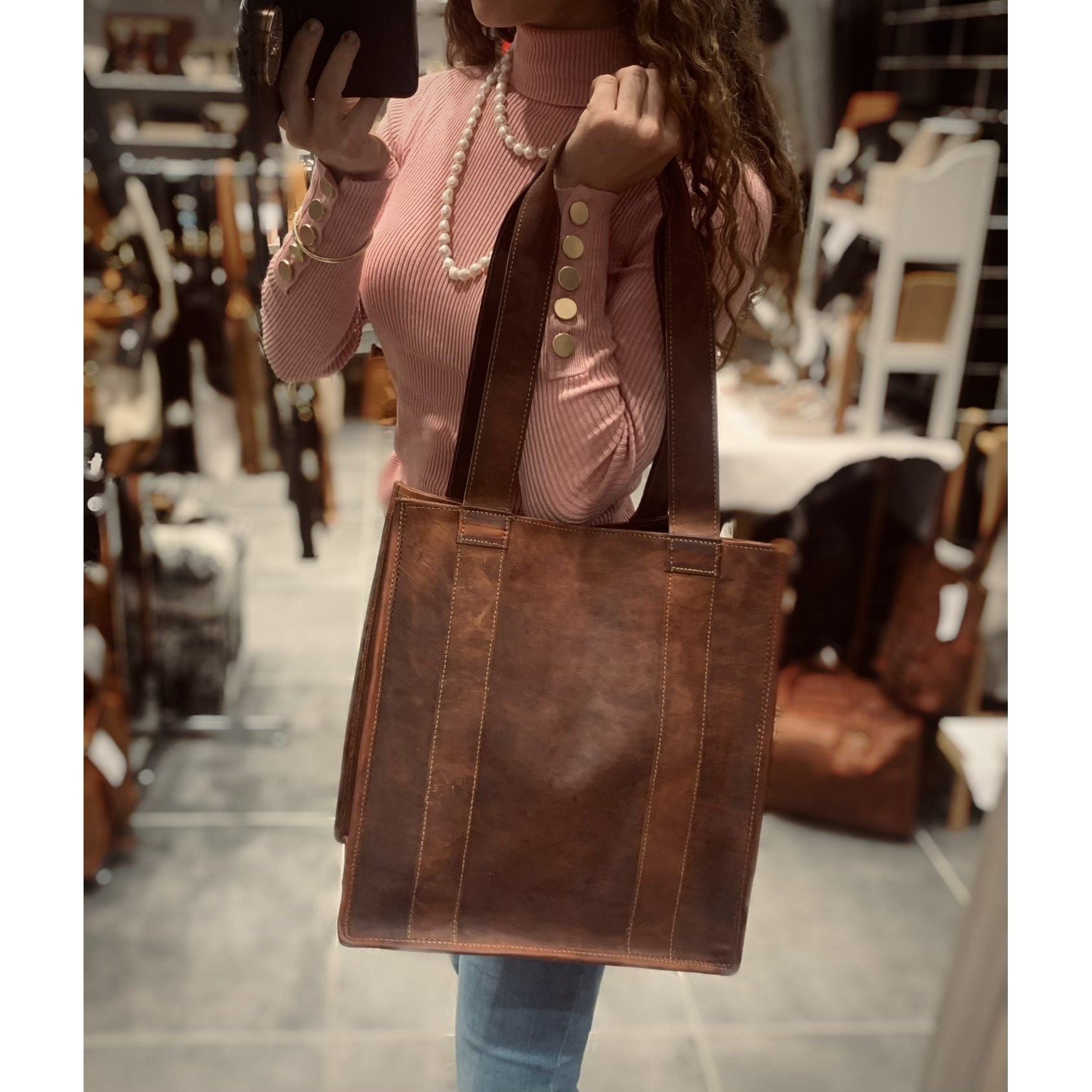 Leather Shopper