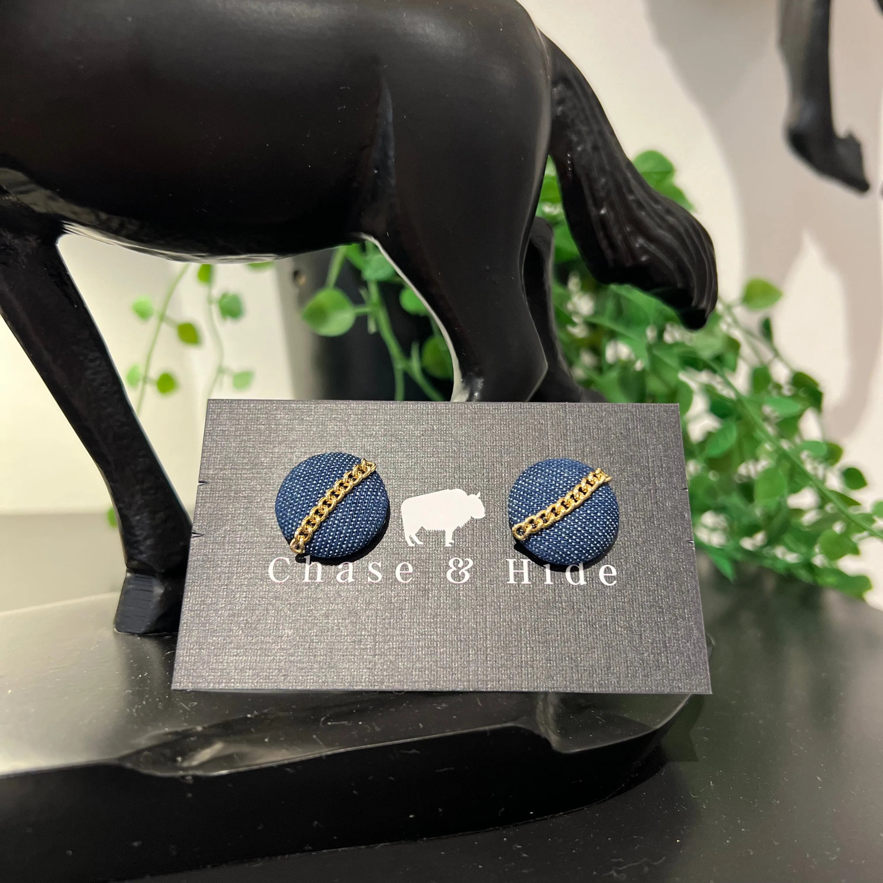 Denim earrings