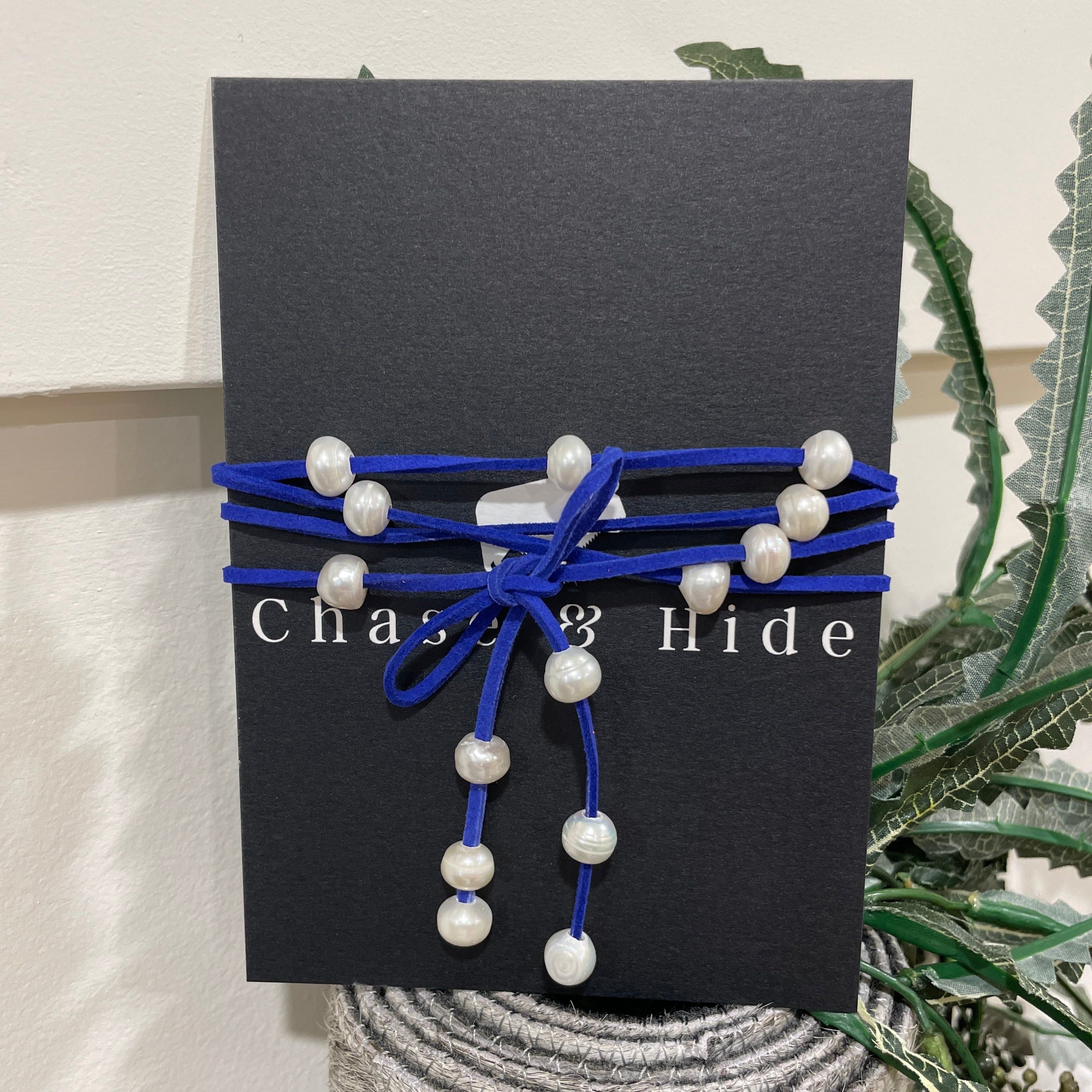 Pearl Lariat Dark Blue