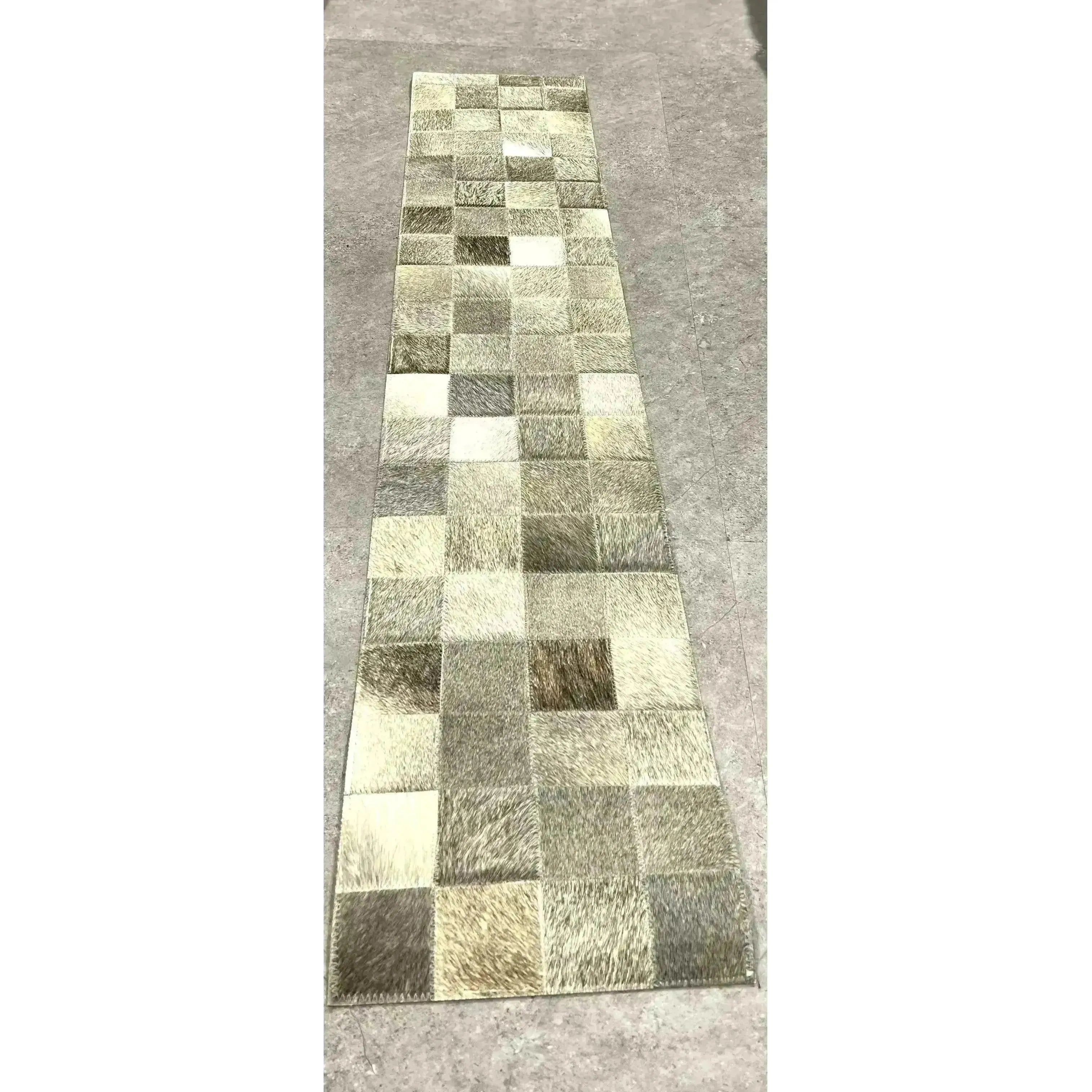 Cowhide table runner - choose your colours Patchwork.