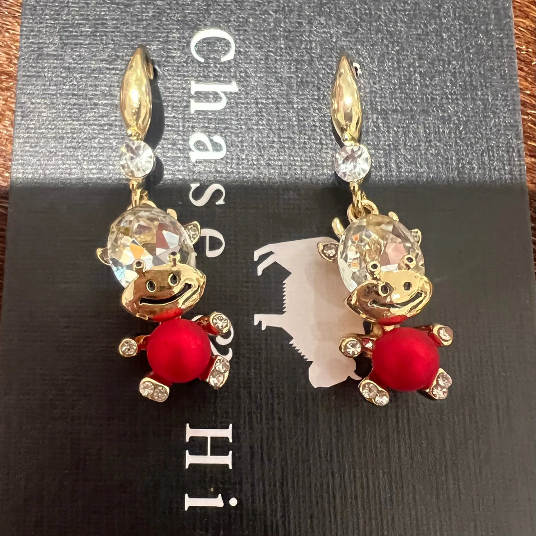 Cow drop earrings