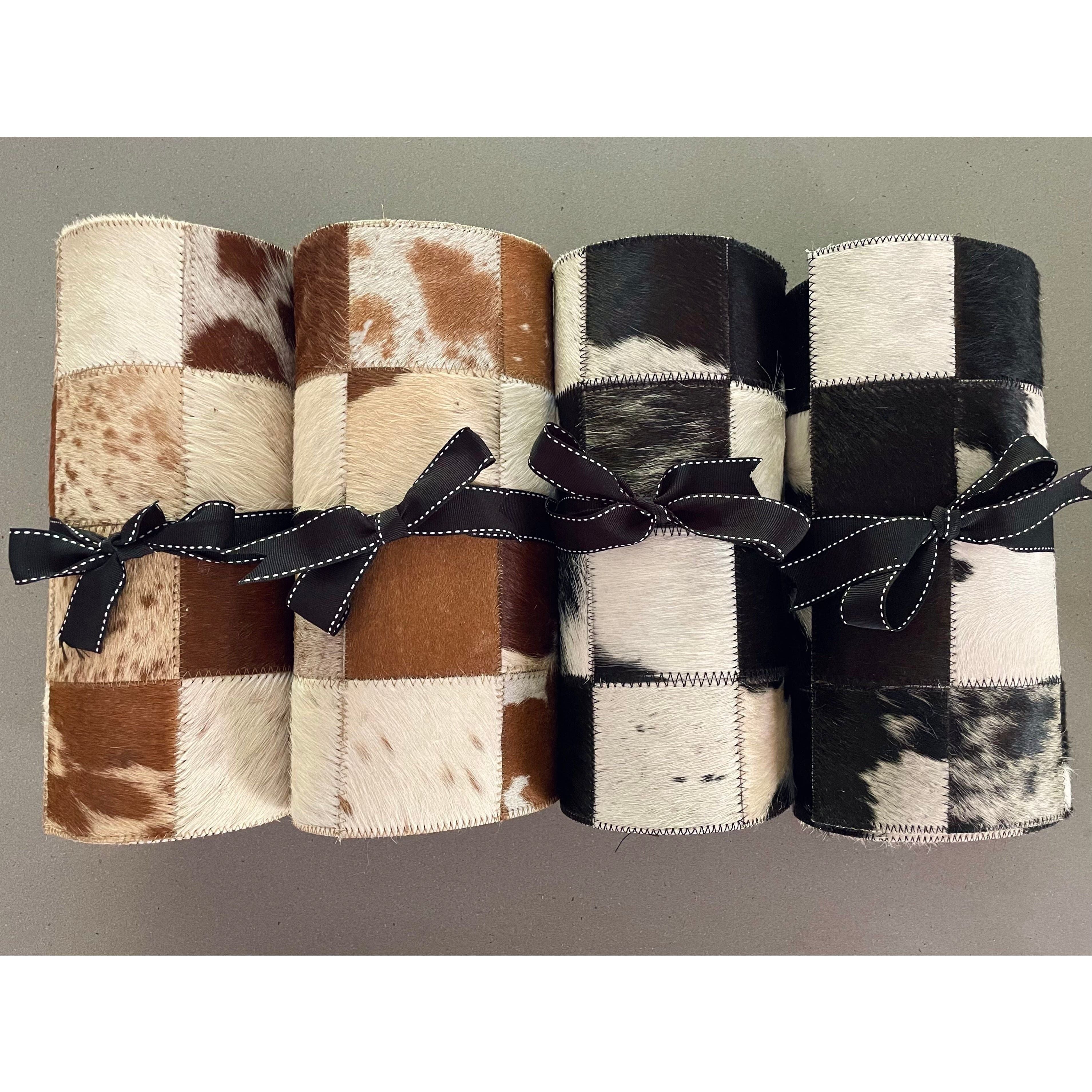 Cowhide table runner - choose your colours Patchwork.