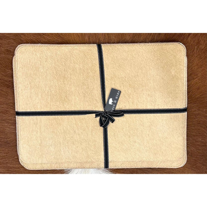 Cream cowhide placemats ( set of six) 