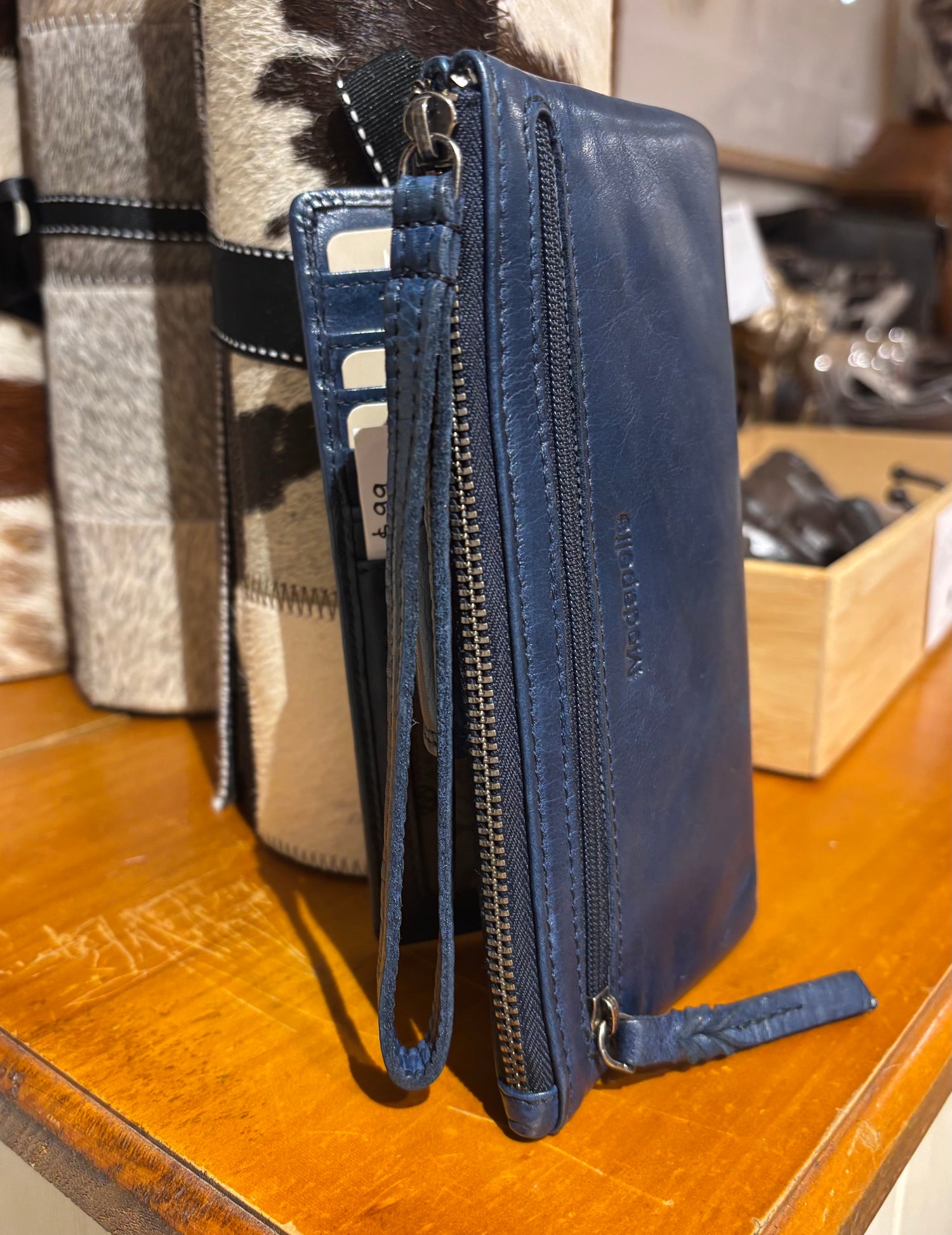 Midnight leather purse 