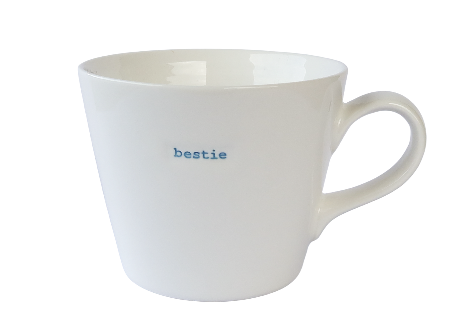 Word Bucket Mug - Bestie (Hand Embossed Blue Text)