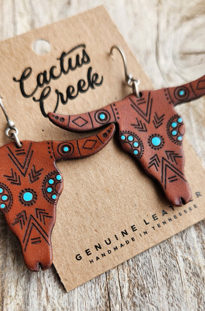 Southwestern Collection - Handmade  Leather Earrings