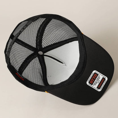 Kiss Me Cowboy Text Foam Mesh Back Trucker Hat Cap