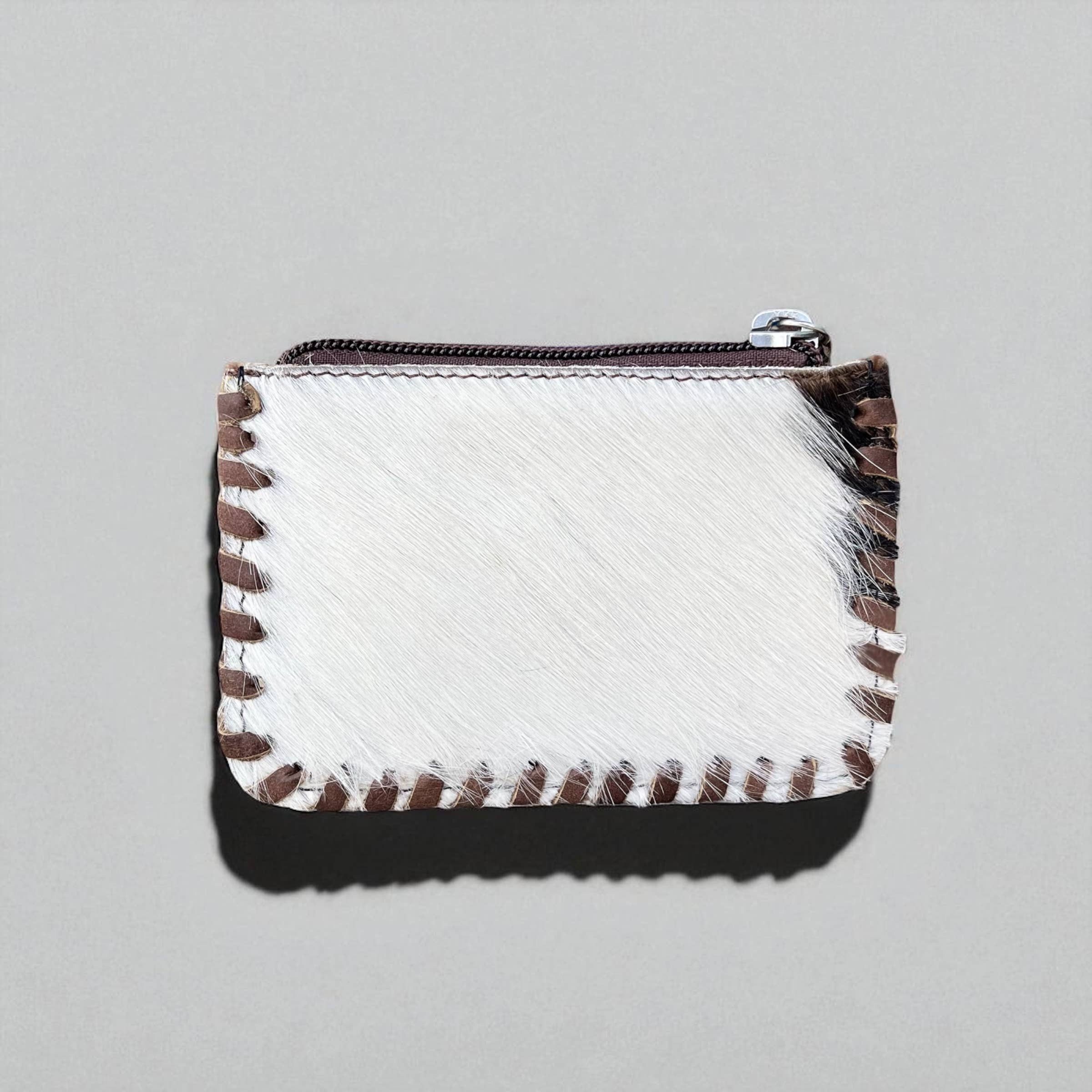 Highland tooled &amp; cowhide coin pouch 