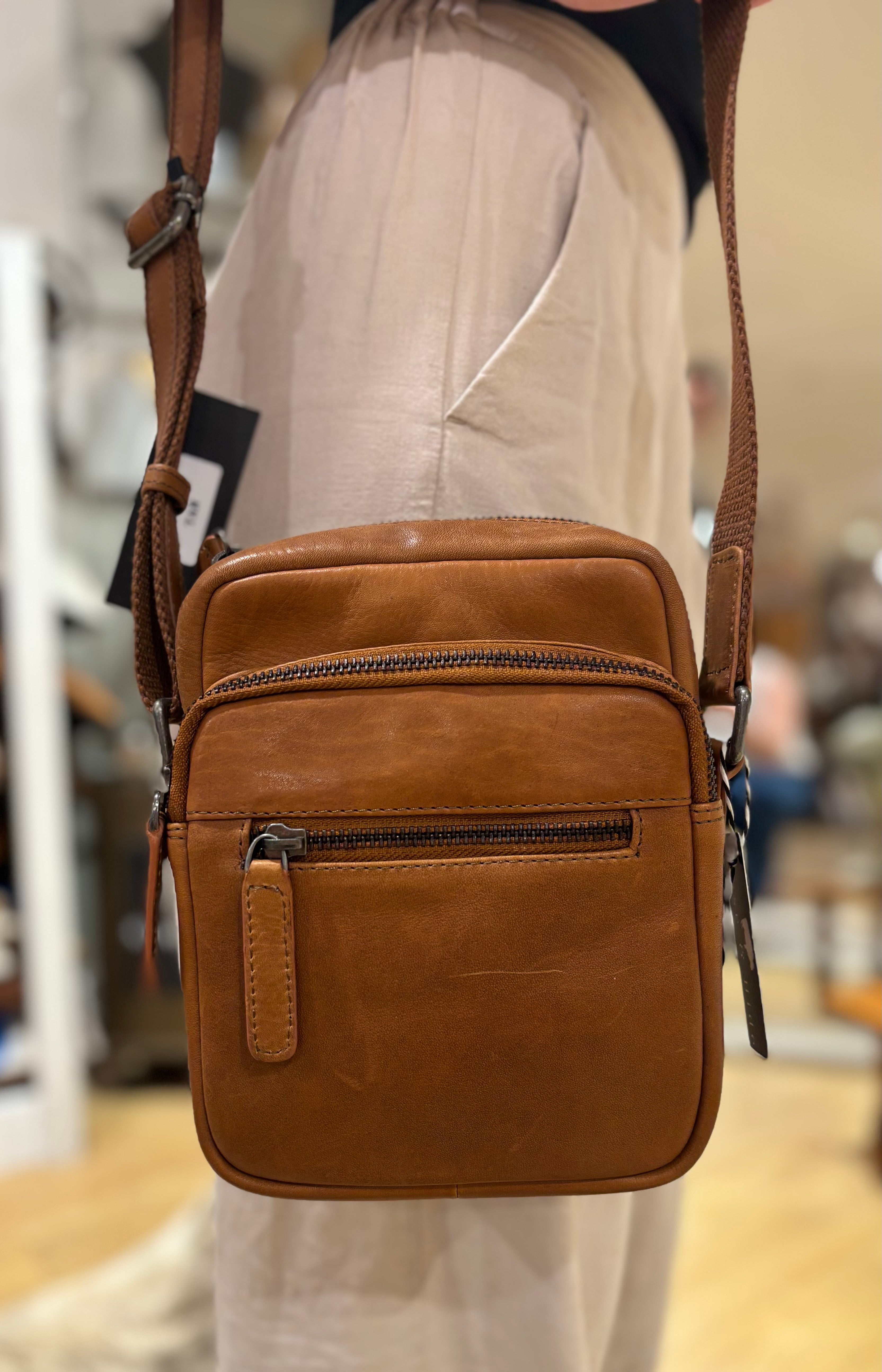 Tan Leather sling bag 