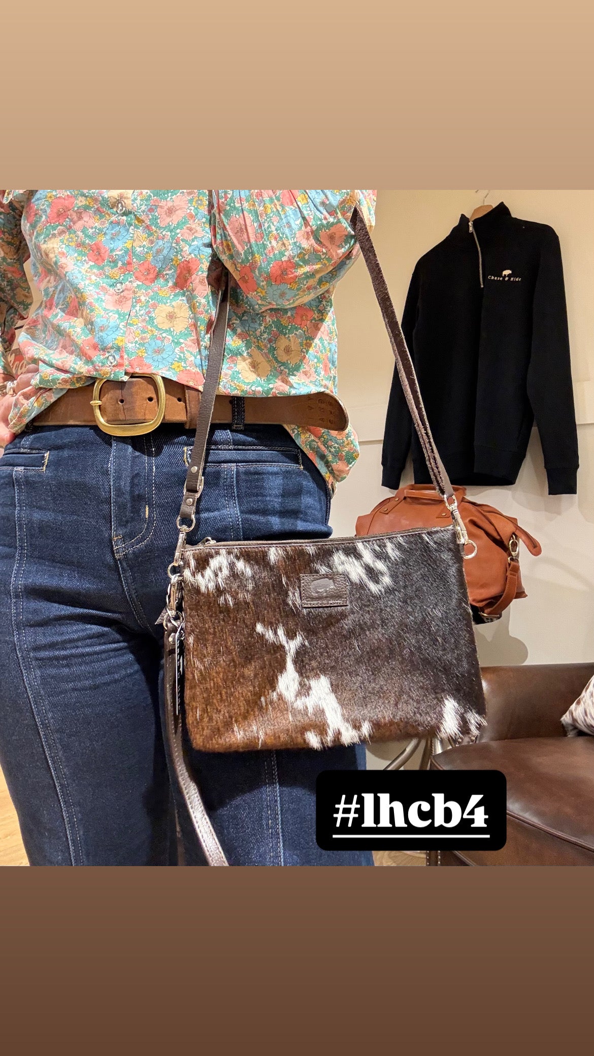 Large Hide Clutch/ Crossbody bag 