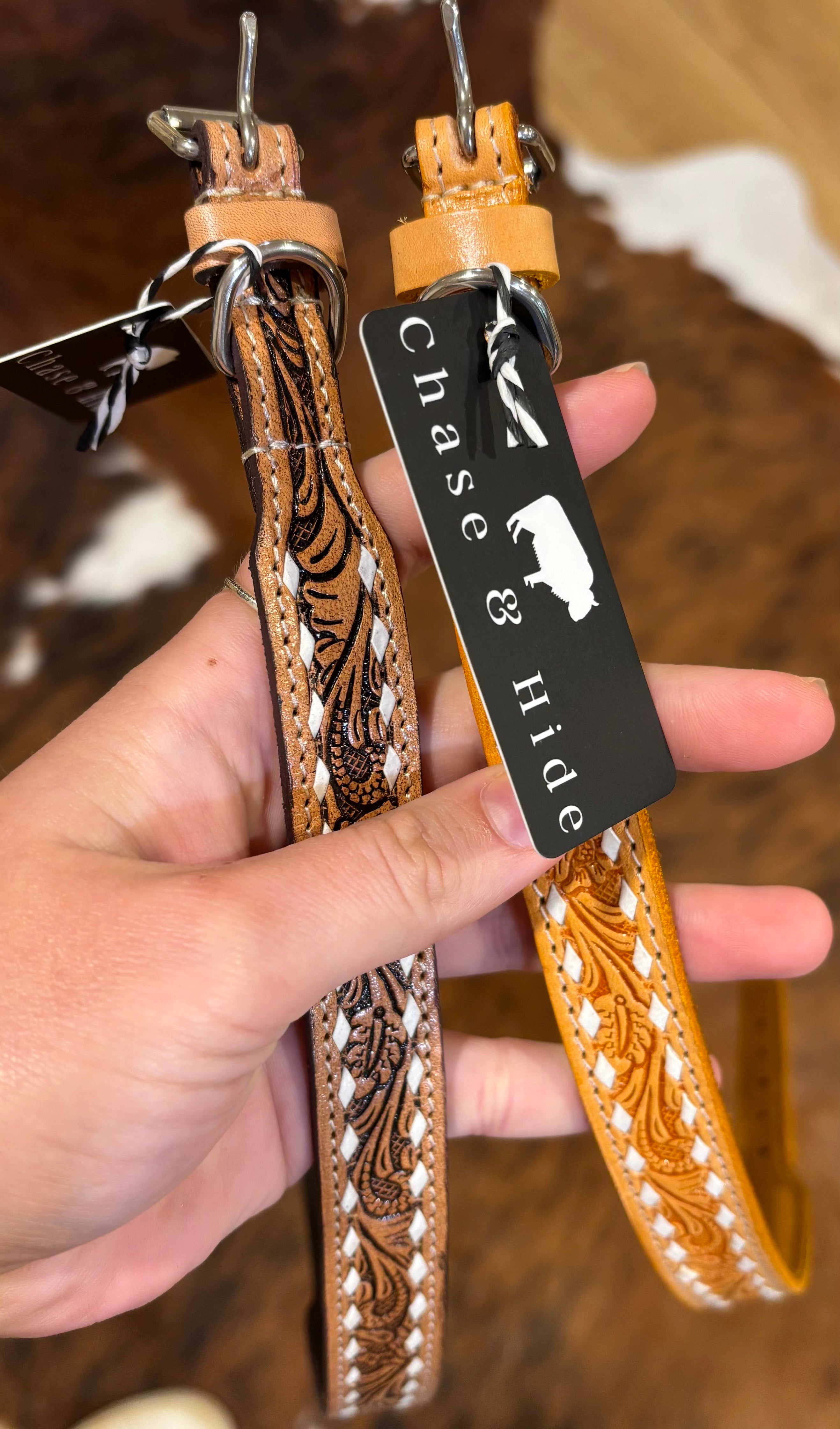 Tooled Leather Dog Collar