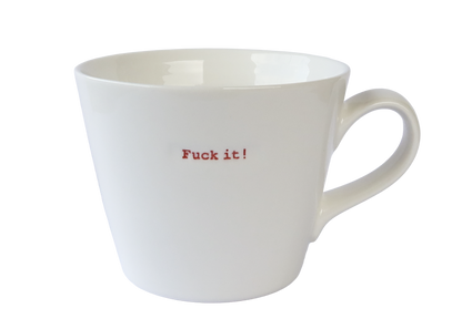 Word Bucket Mug - F**k It! (Hand Embossed Red Text)