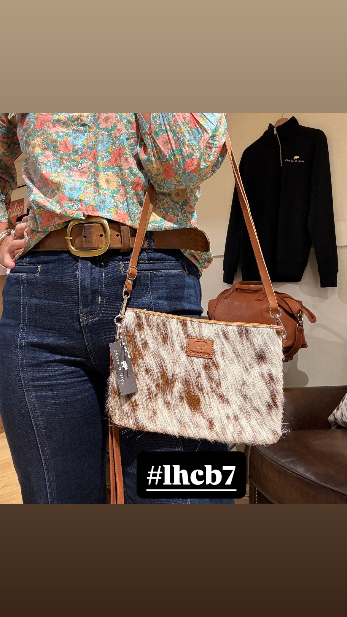 Large Hide Clutch/ Crossbody bag 