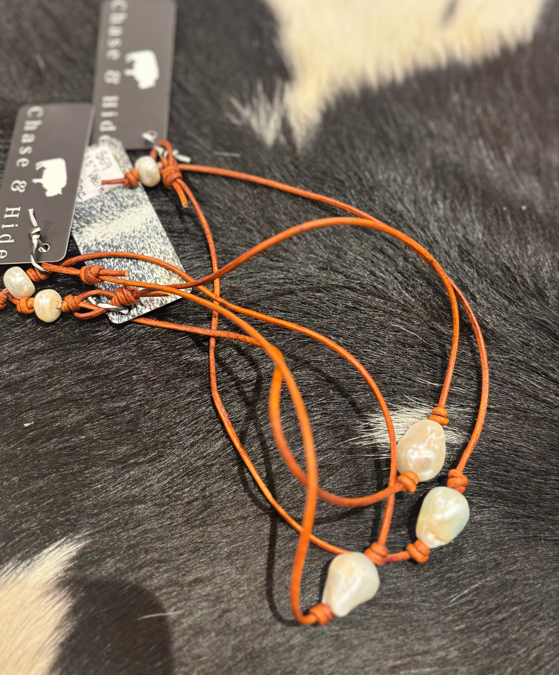 Large Natural freshwater Pearl 15” Dark Tan choker 