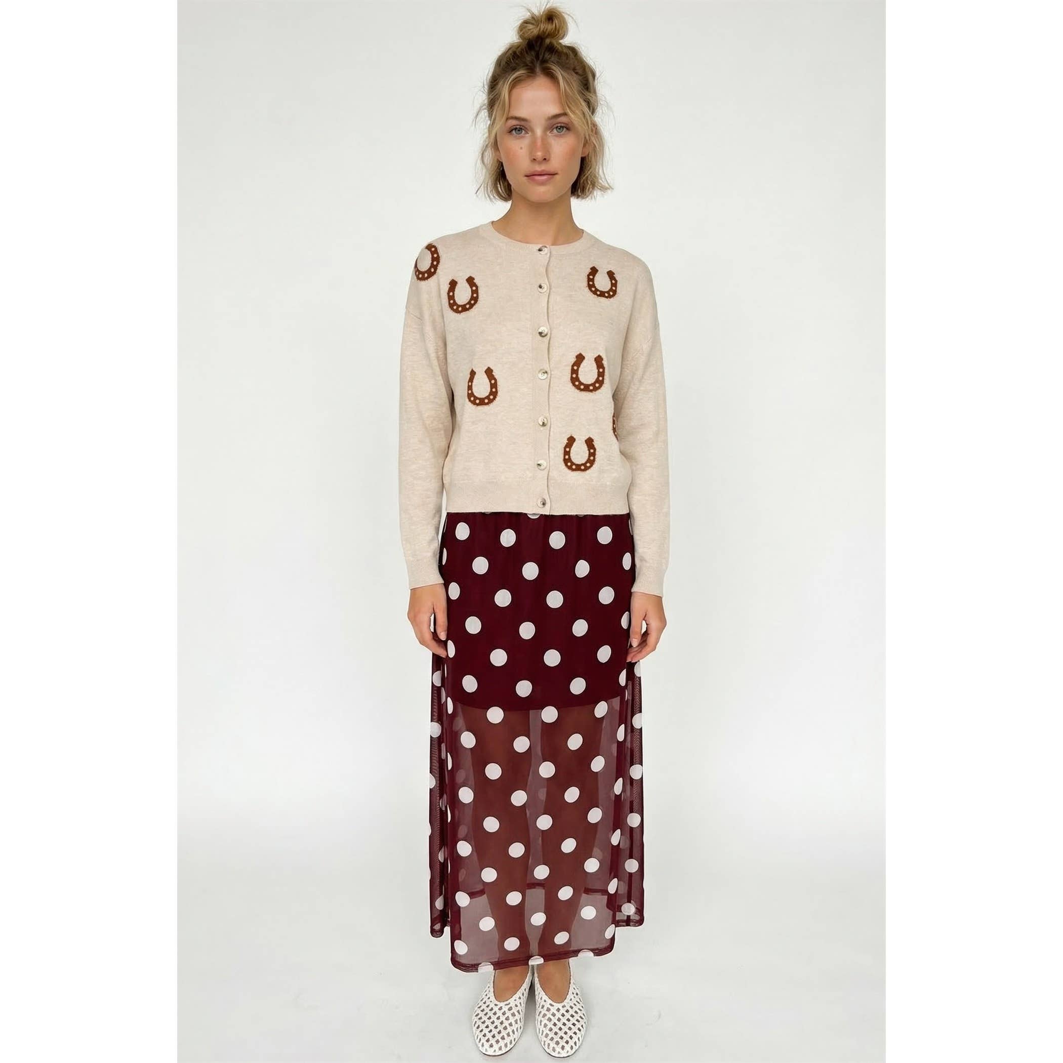 Horse Shoe Button Up Cardigan