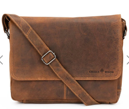 13” Sandel leather messenger 