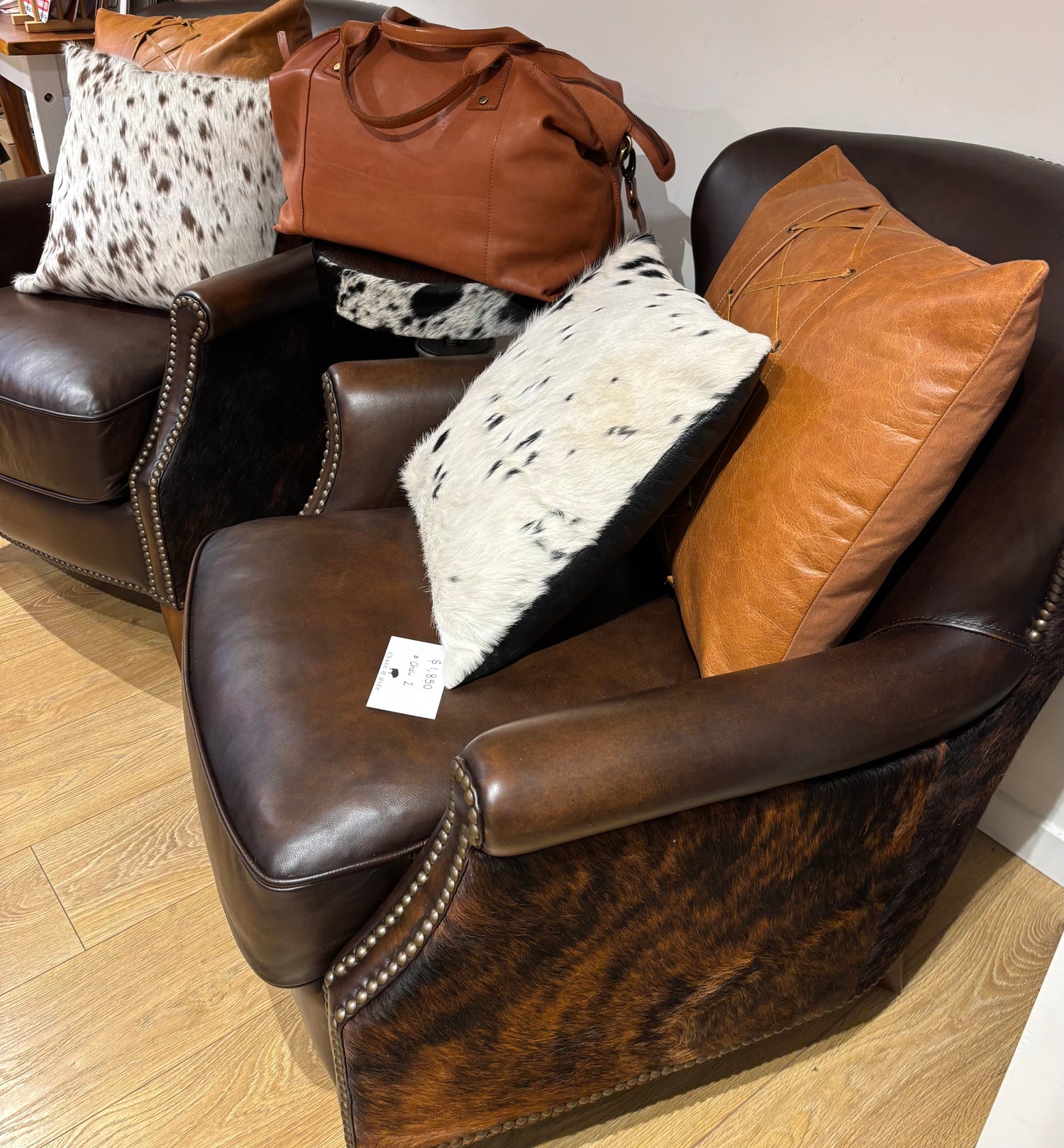 Cowhide Leather Arm Chair