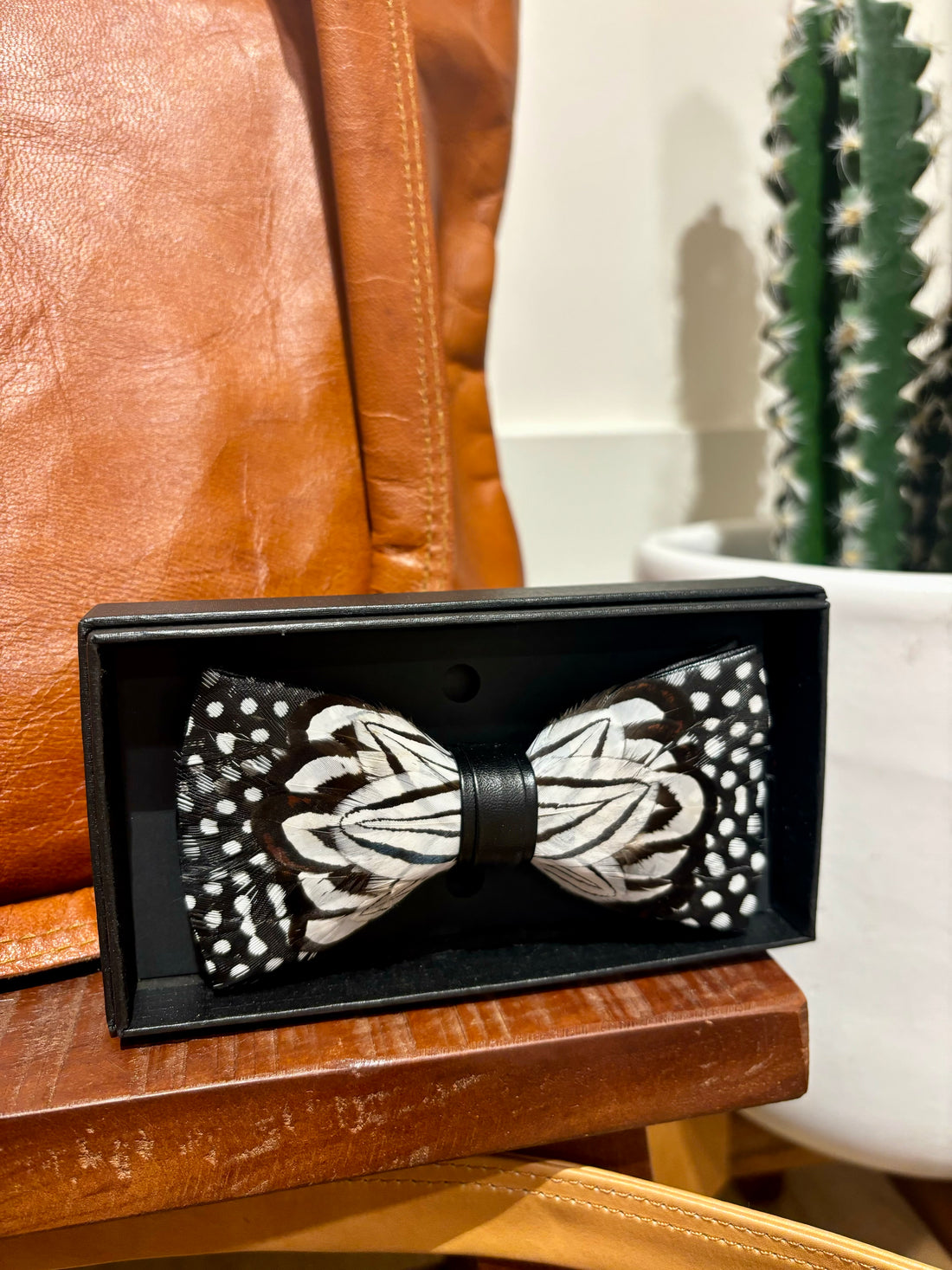 Feather bow tie 