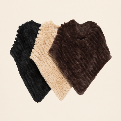 THSP1065: Brown: Faux Fur Poncho