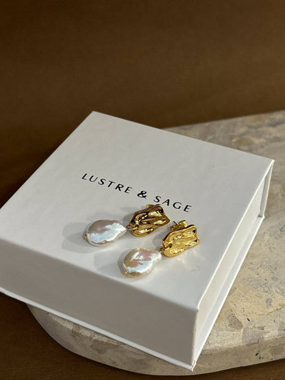 Messina Pearl 18K Gold Plated Earrings