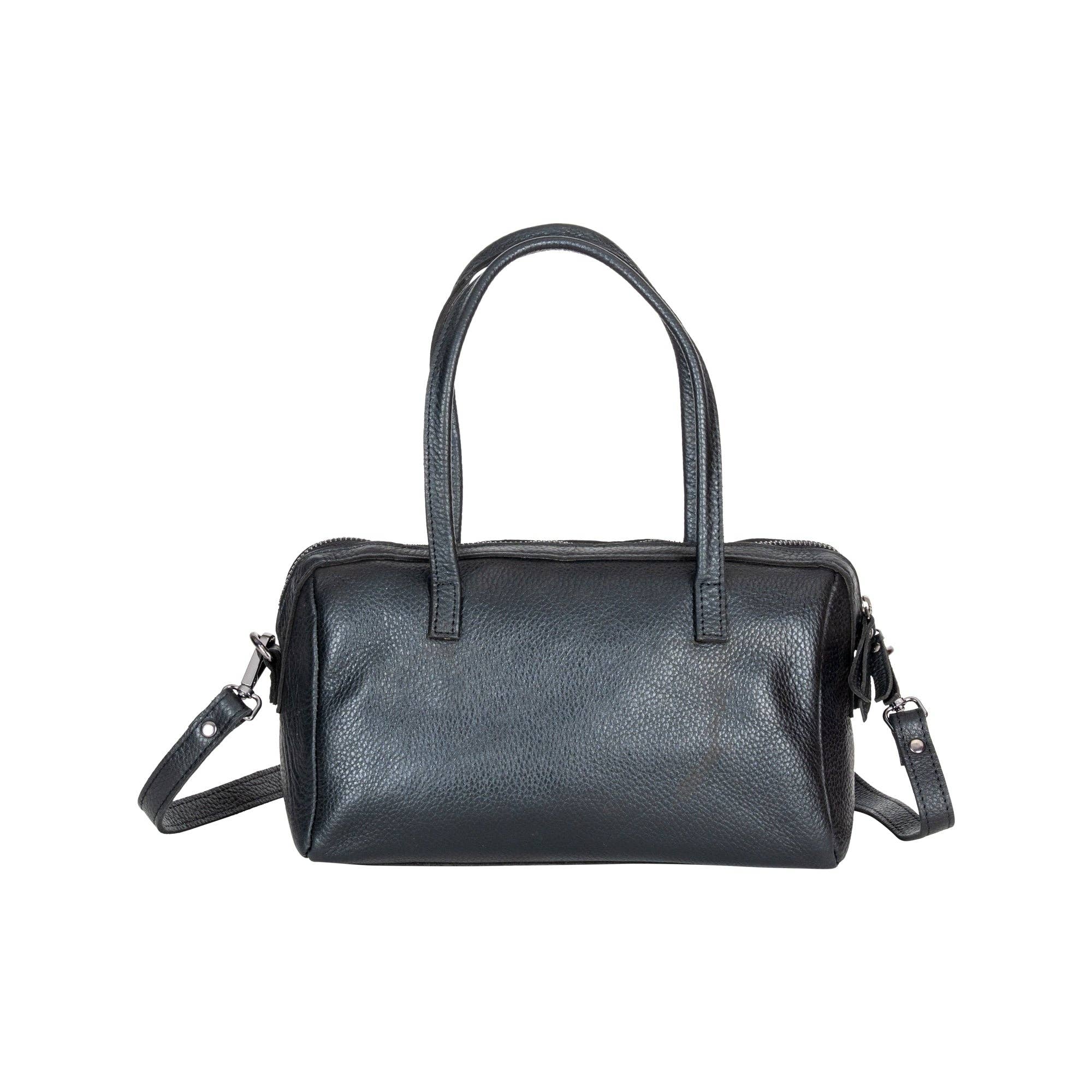 Stella Noir Leather Boston Bag