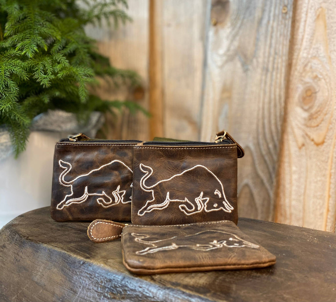 Vintage Bull Leather Coin Pouch  