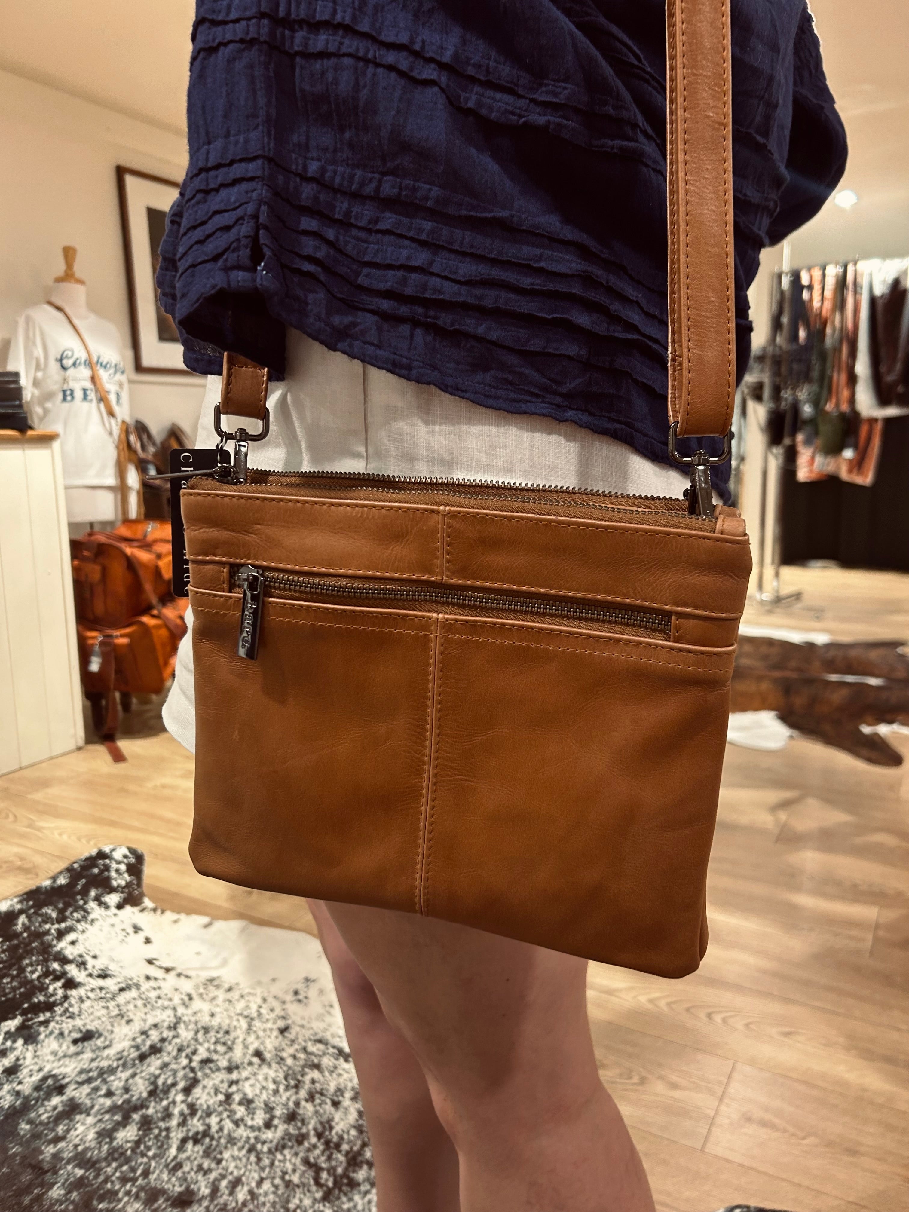 Double zip crossbody bag 