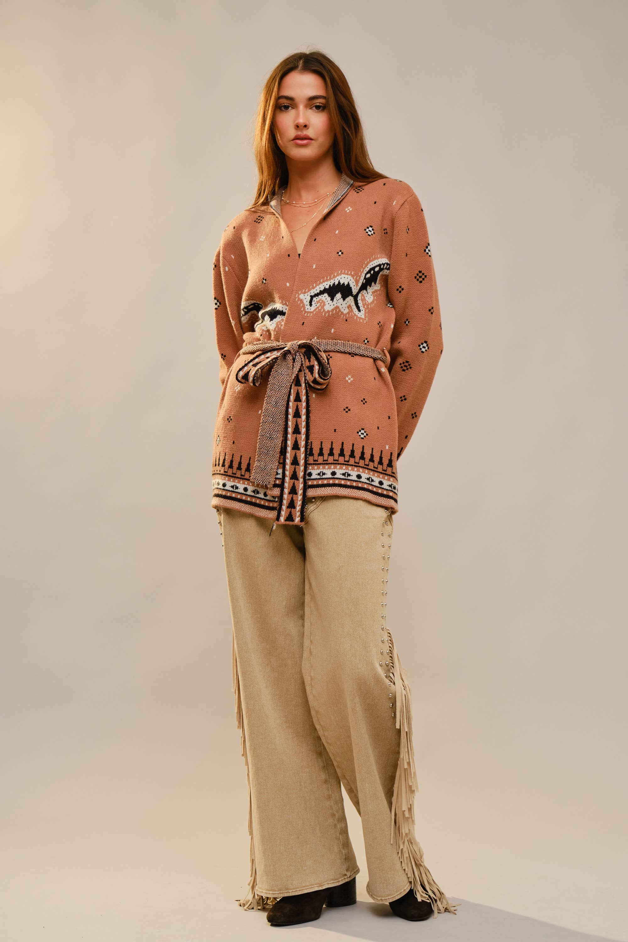 Cowboy Knit Belted Cardigan