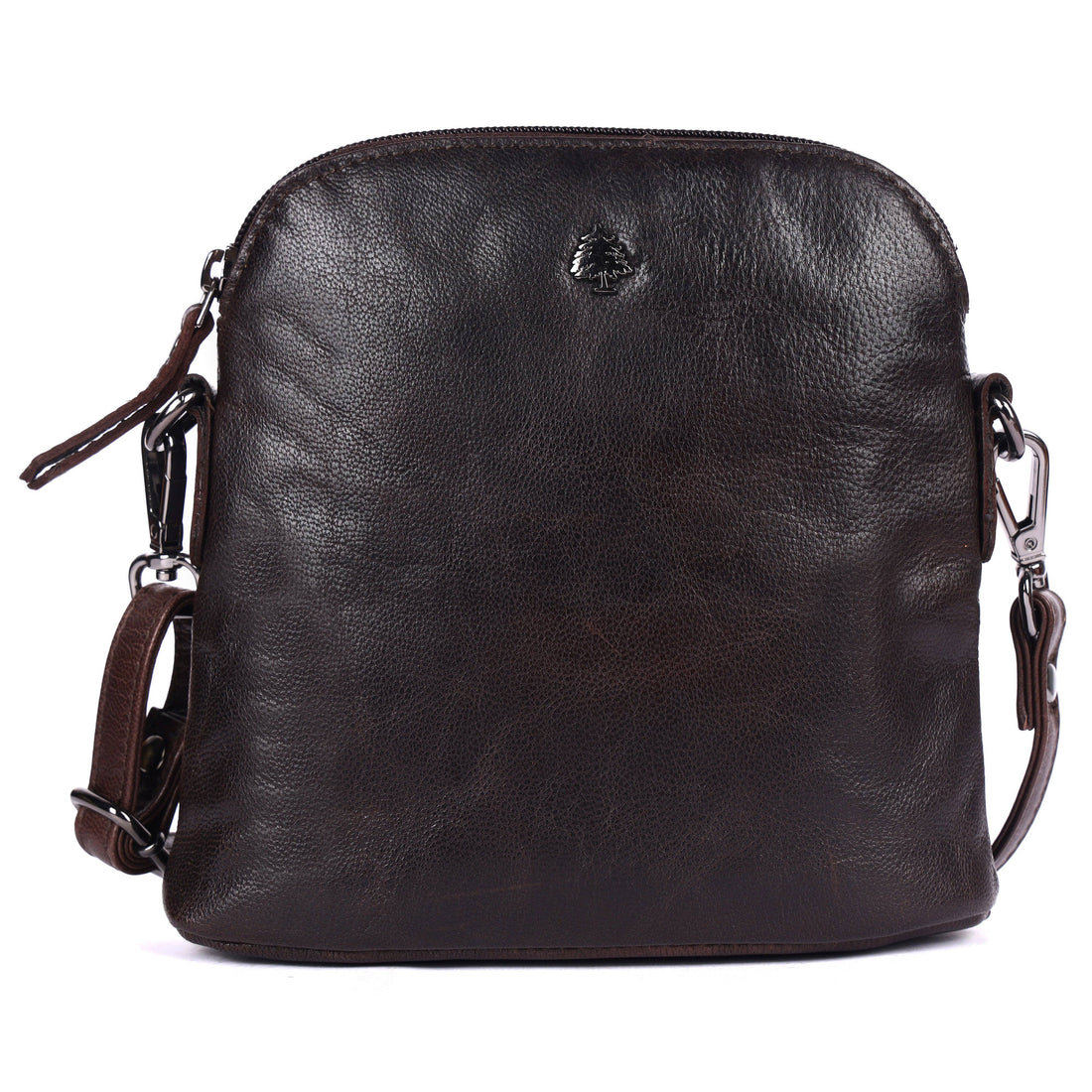 Alder Leather Crossbody Bag – Genuine Leather Sling Bag for Women (Dark Brown)