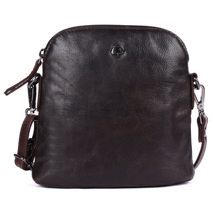 Alder Leather Crossbody Bag – Genuine Leather Sling Bag for Women (Dark Brown)