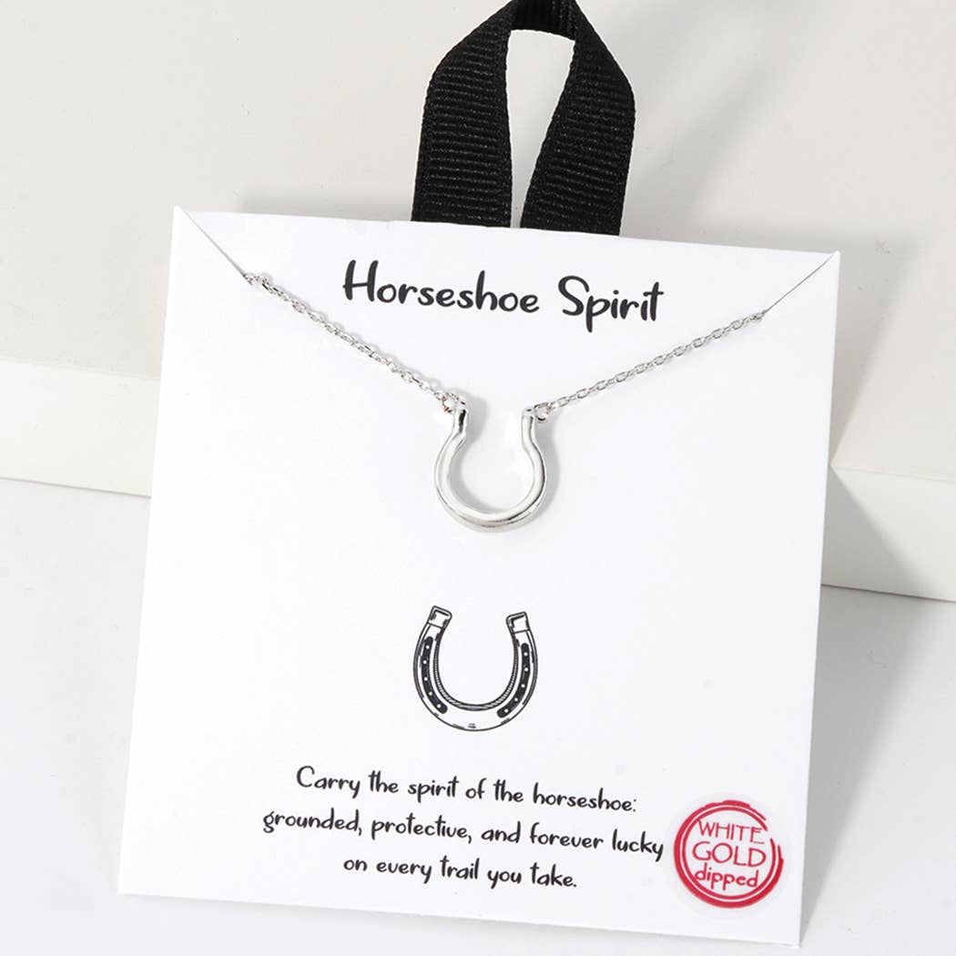 Horseshoe Spirit Pendant  Gold Dipped Necklace