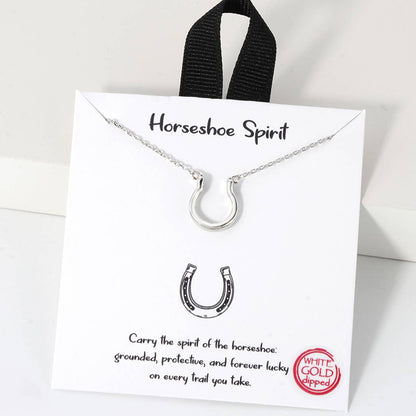 Horseshoe Spirit Pendant  Gold Dipped Necklace
