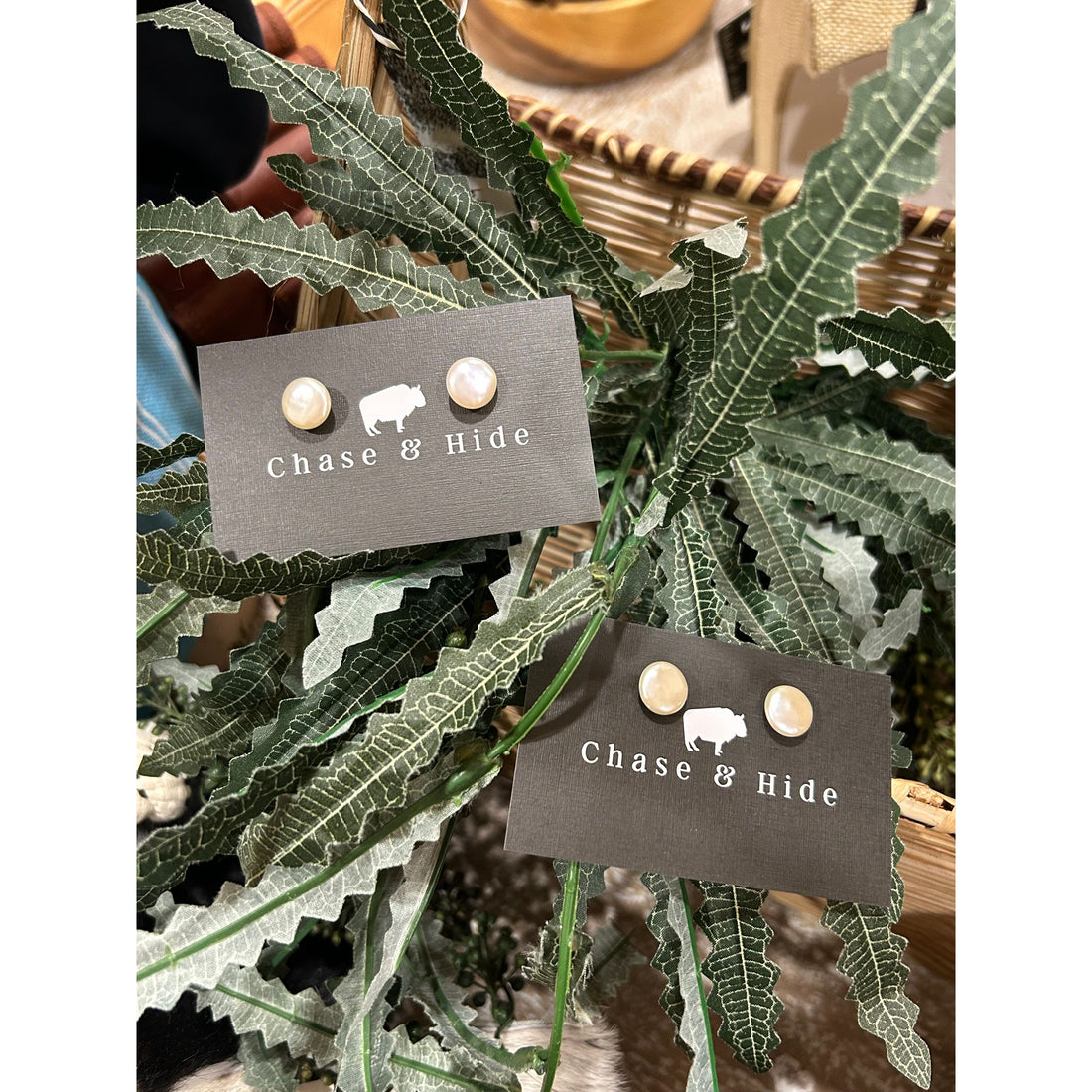 Coin Pearl Earring Studs