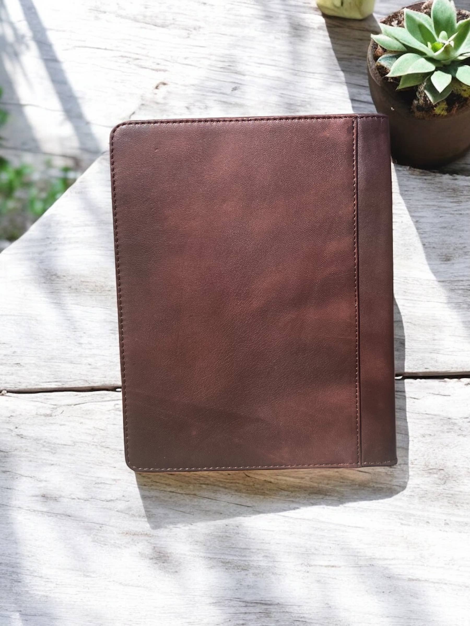 Cowhide &amp; Tooled Leather Floral Planner
