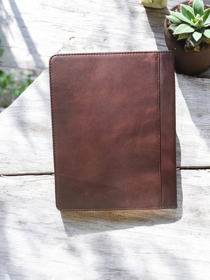 Cowhide &amp; Tooled Leather Floral Planner