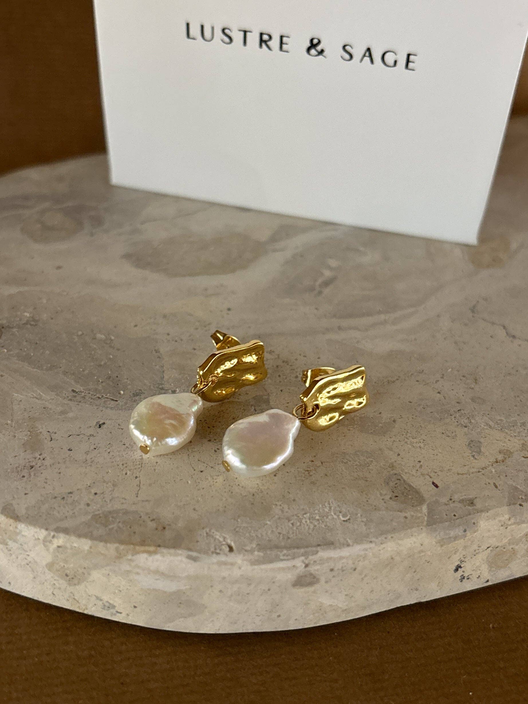 Messina Pearl 18K Gold Plated Earrings