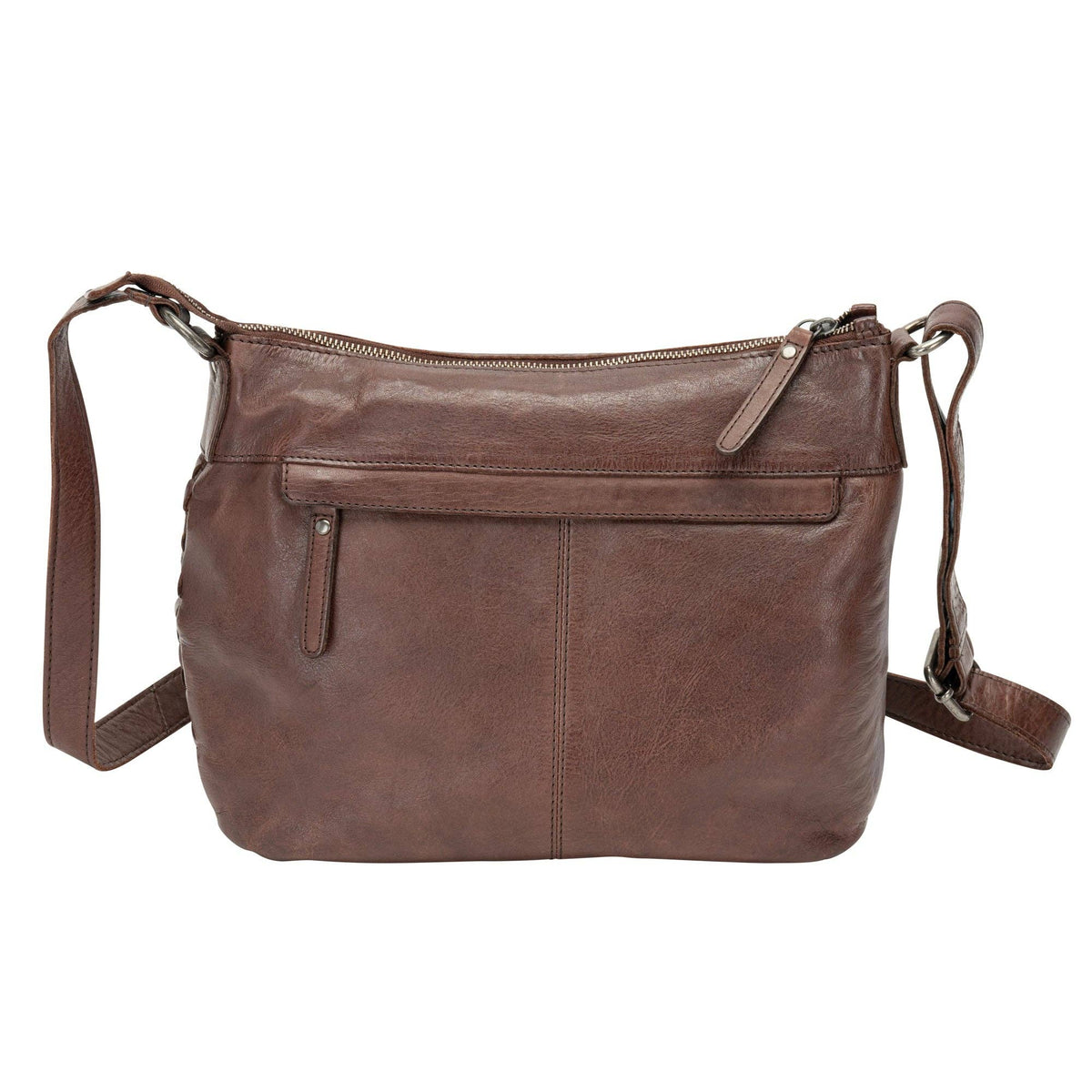 The Winslow Shoulder Bag — Vintage Woven Leather Crossbody (Brown)
