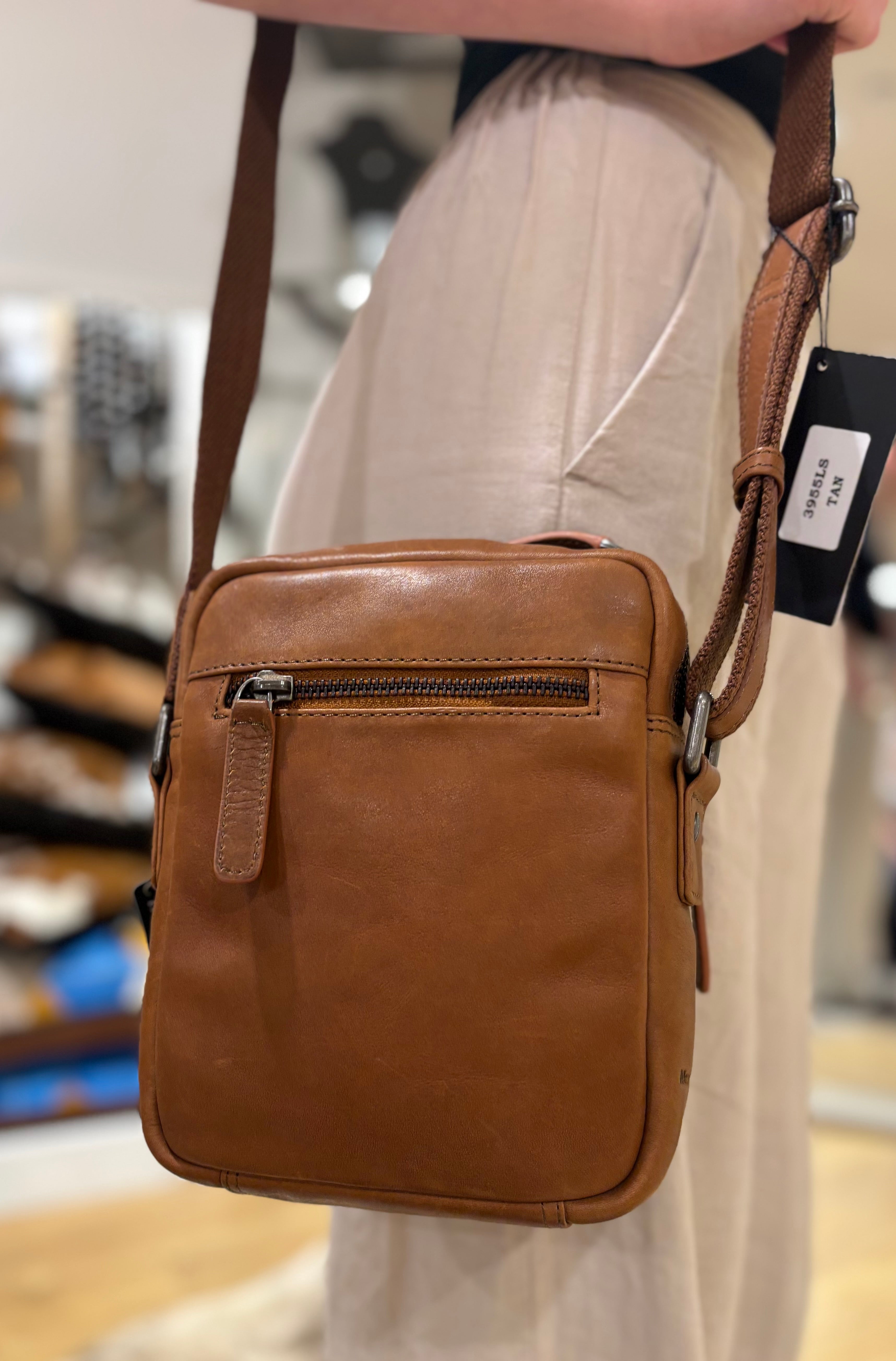 Tan Leather sling bag 