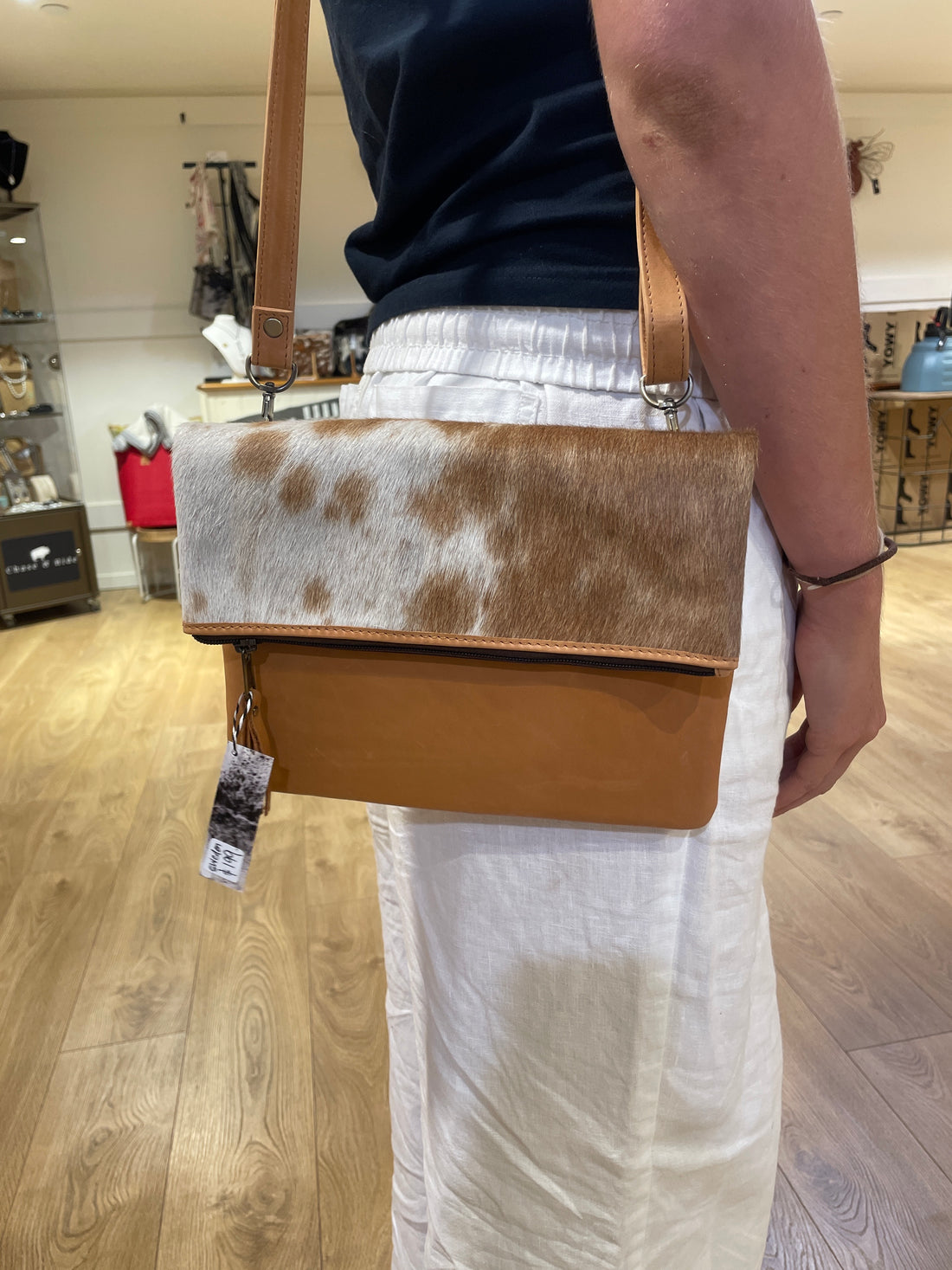 Foldover Cowhide Bag