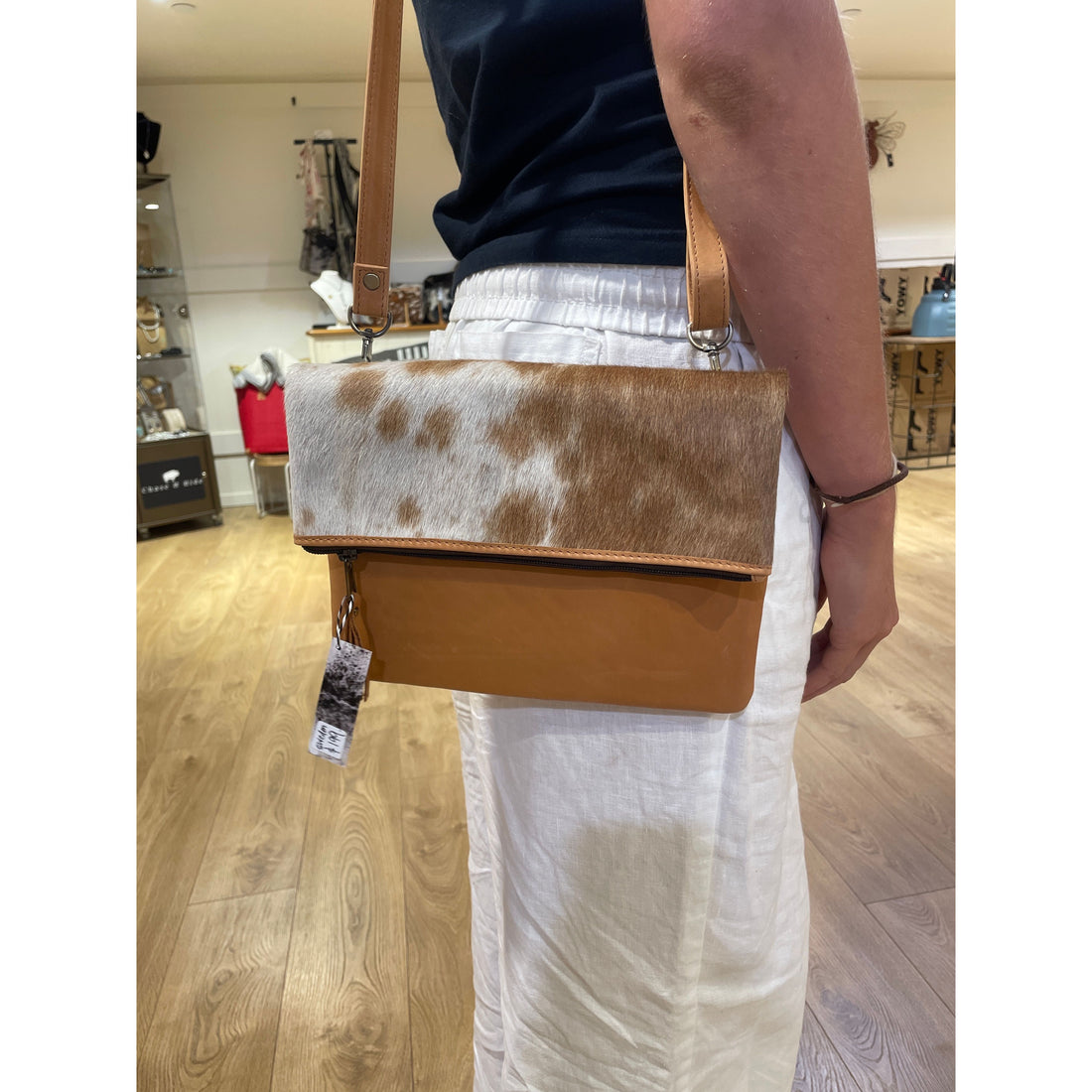 Foldover Cowhide Bag