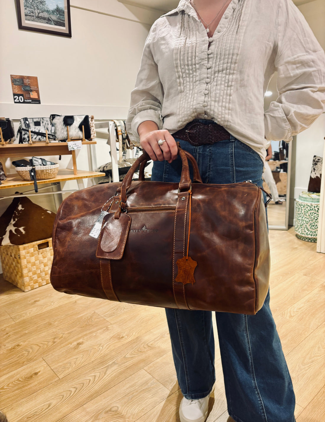 Leather Overnight Bag Milan - Rugged Leather -