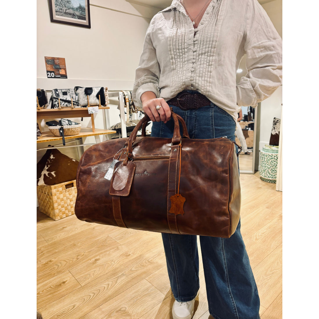 Leather Overnight Bag Milan - Rugged Leather -