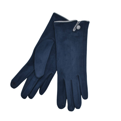 Navy Blue: One Button Gloves
