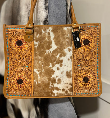 Sunflower Tooling Tote Bag - AB85