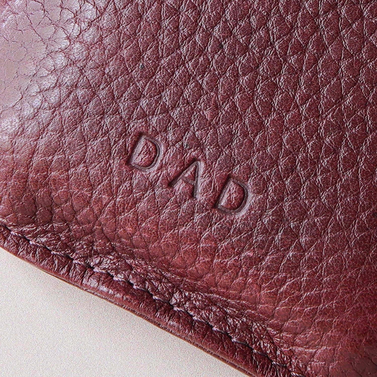 Copper Hip Flask With Pebble Grain Leather Sleeve - Cherry