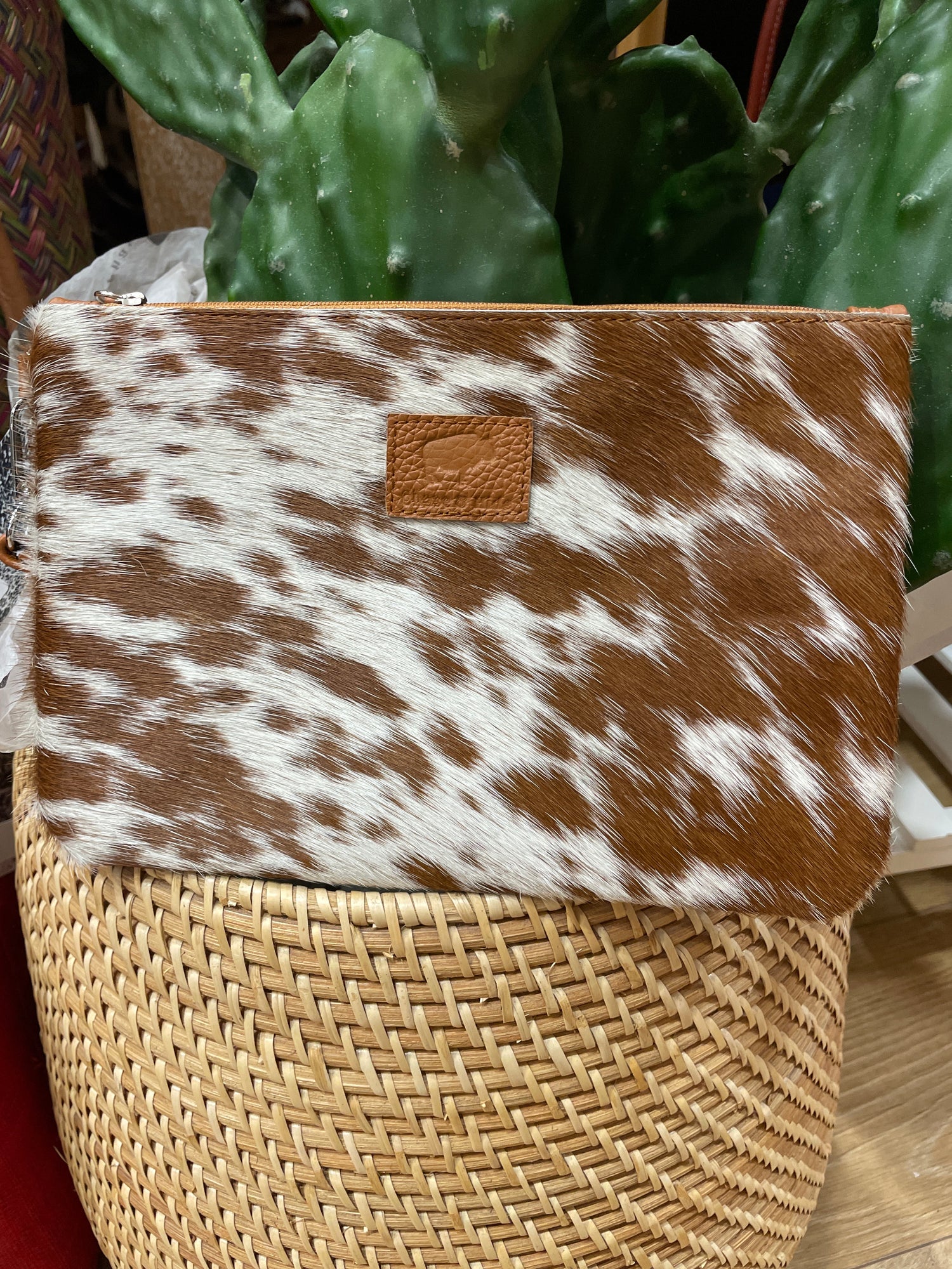 Large Tan Hide Clutch 