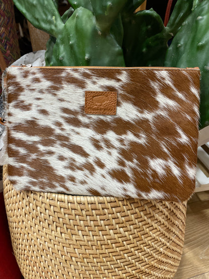 Large Tan Hide Clutch 