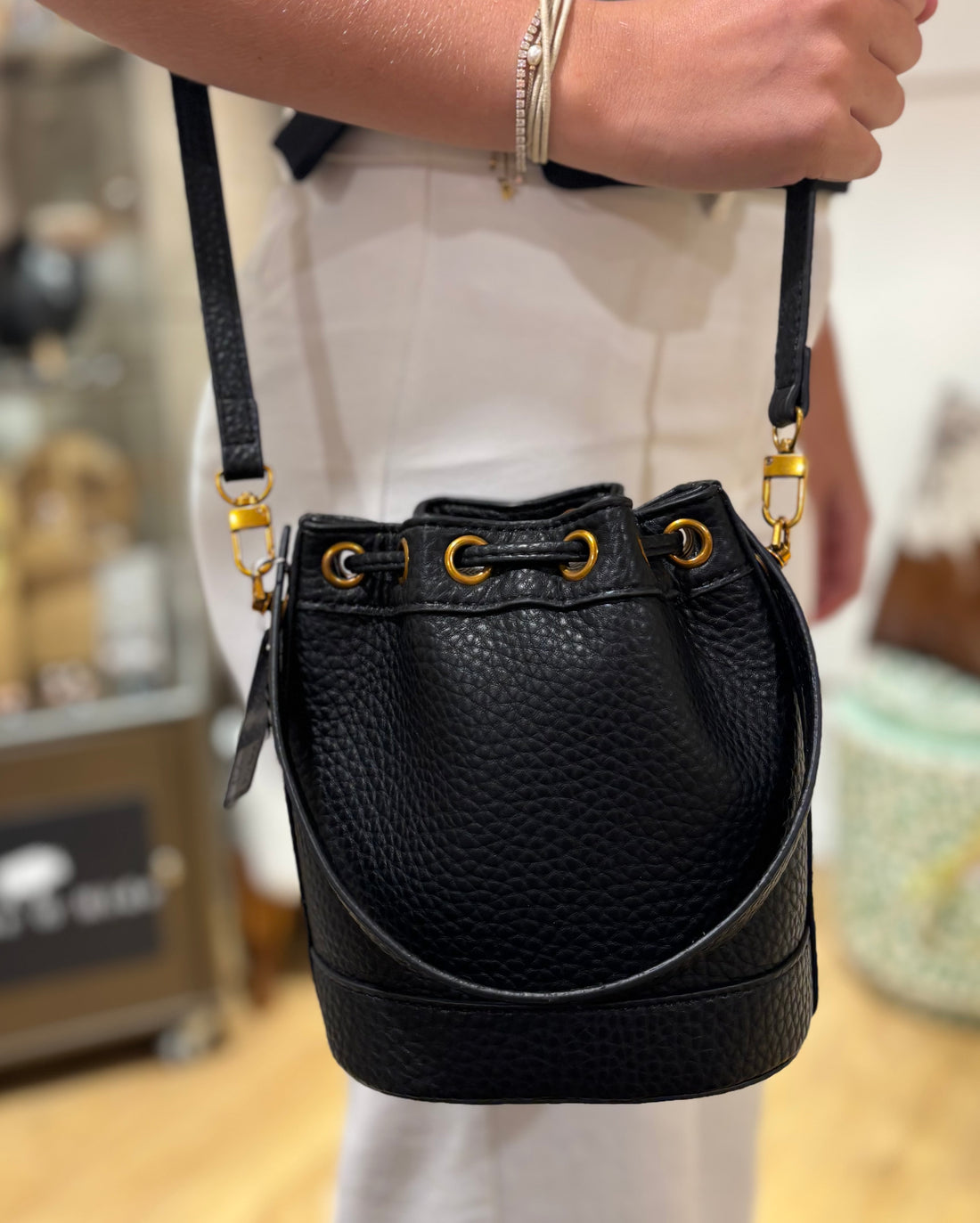 PU Leather crossbody bucket bag