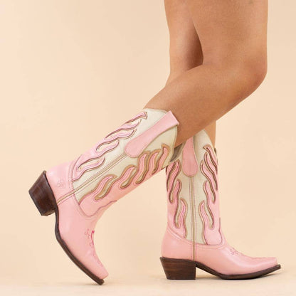Pre Order La Pintura Goodyear Welted Flames Pink