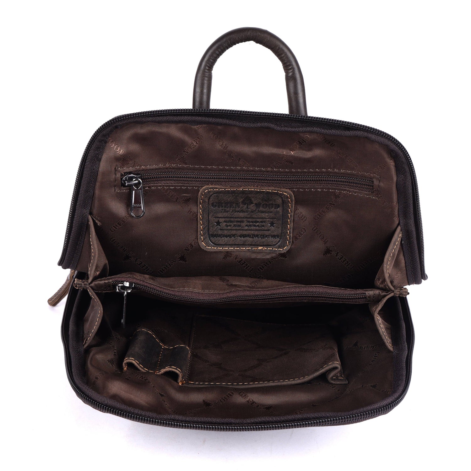 Greenwood Hartley Leather Backpack Dark Brown